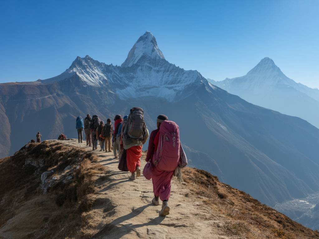 Trek sur les sentiers sacrés du Népal : entre spiritualité et panoramas himalayens